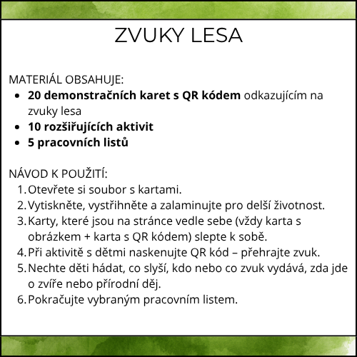 ZVUKY LESA: obrázky s QR kódy, aktivity - Obrázek 2