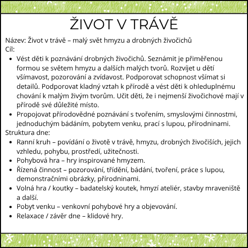Život v trávě: týdenní příprava do MŠ - Obrázek 2
