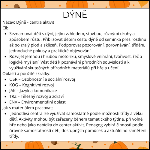 Dýně - centra aktivit do MŠ - Obrázek 2